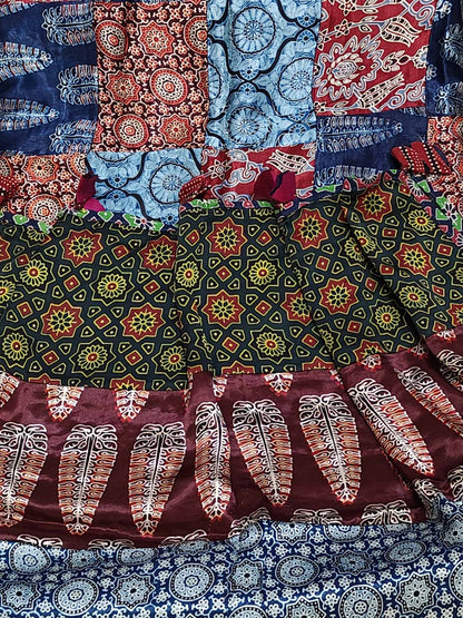 Ajrakh Patch Work Dupatta