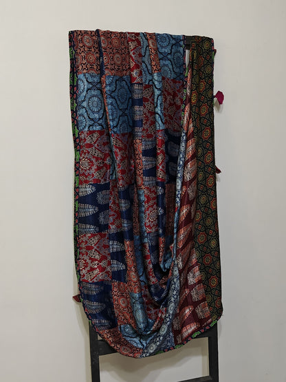 Ajrakh Patch Work Dupatta