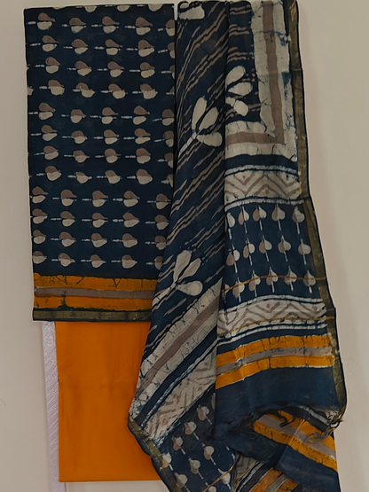 Indigo Chanderi Suit Set