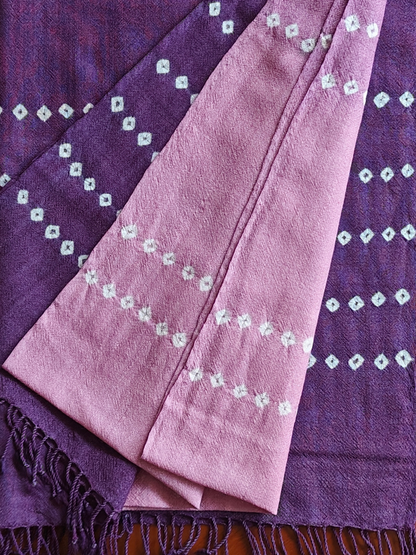 Lavender Bandani Ombre Handwoven Woollen Stole