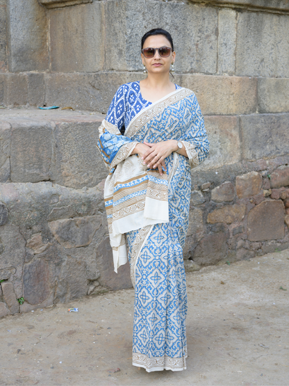 Indigo Bagh Cotton Saree