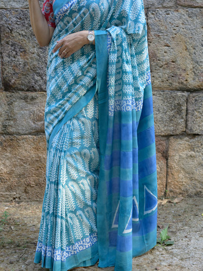 Indigo Bagh Cotton Saree