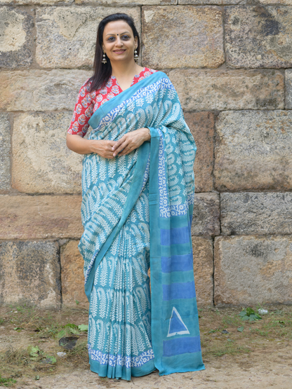 Indigo Bagh Cotton Saree