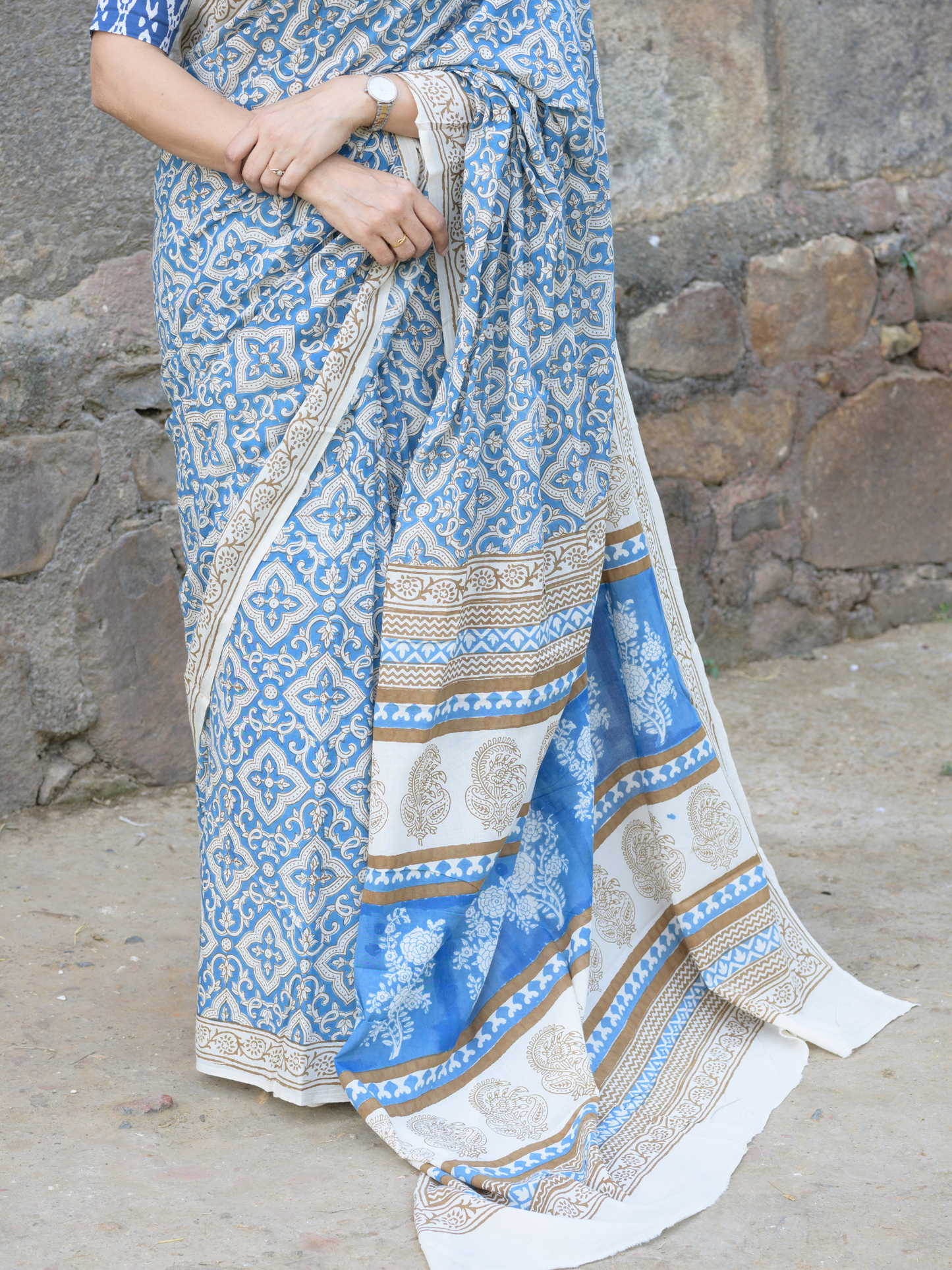 Indigo Bagh Cotton Saree