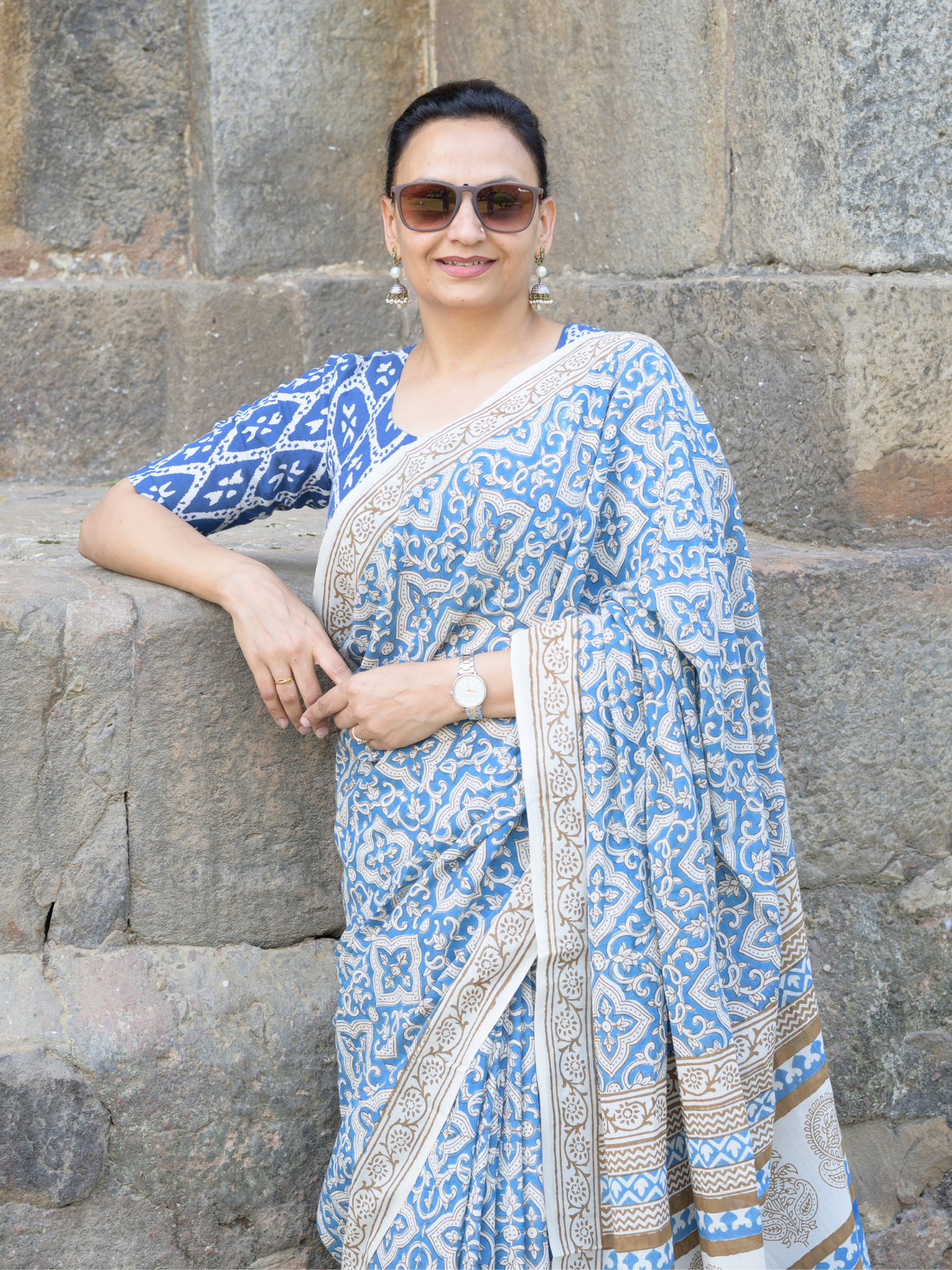 Indigo Bagh Cotton Saree