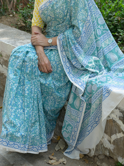 Indigo Bagh Cotton Saree