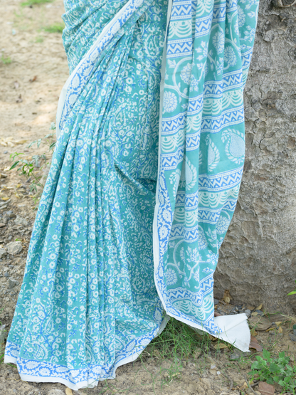 Indigo Bagh Cotton Saree