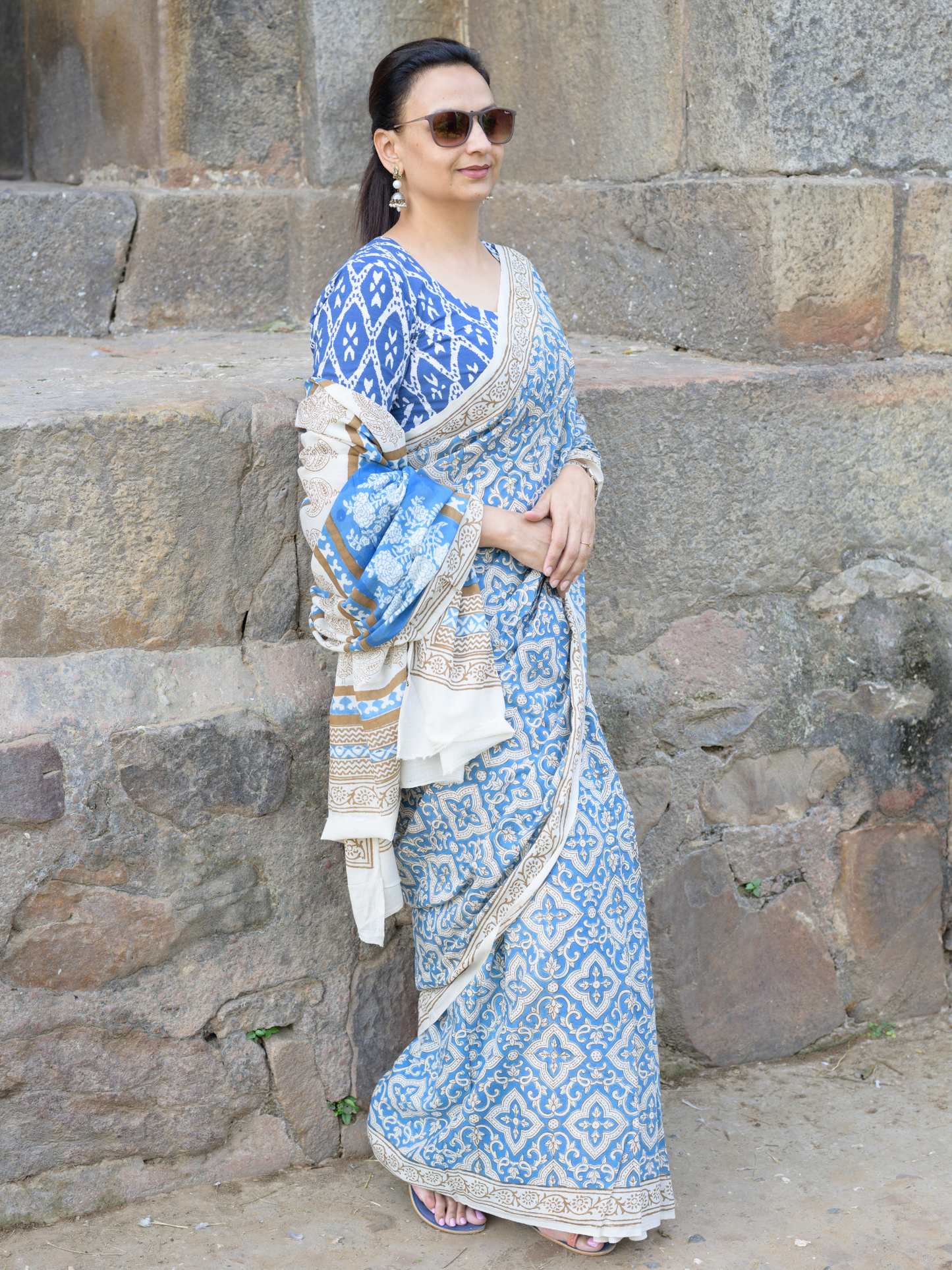 Indigo Bagh Cotton Saree