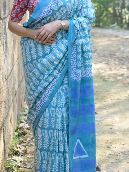 Indigo Bagh Cotton Saree