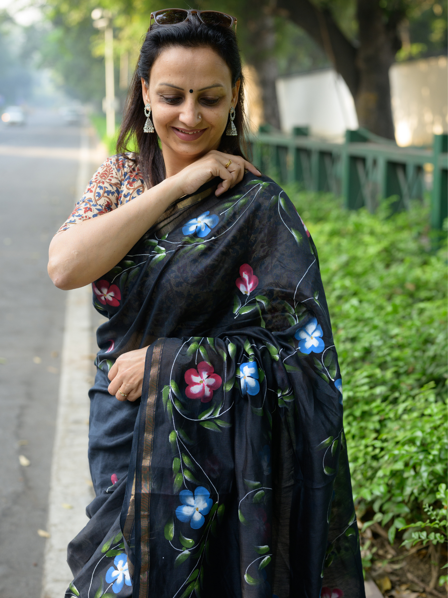 Black Handpainted Saree