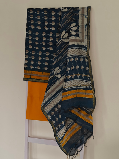 Indigo Chanderi Suit Set