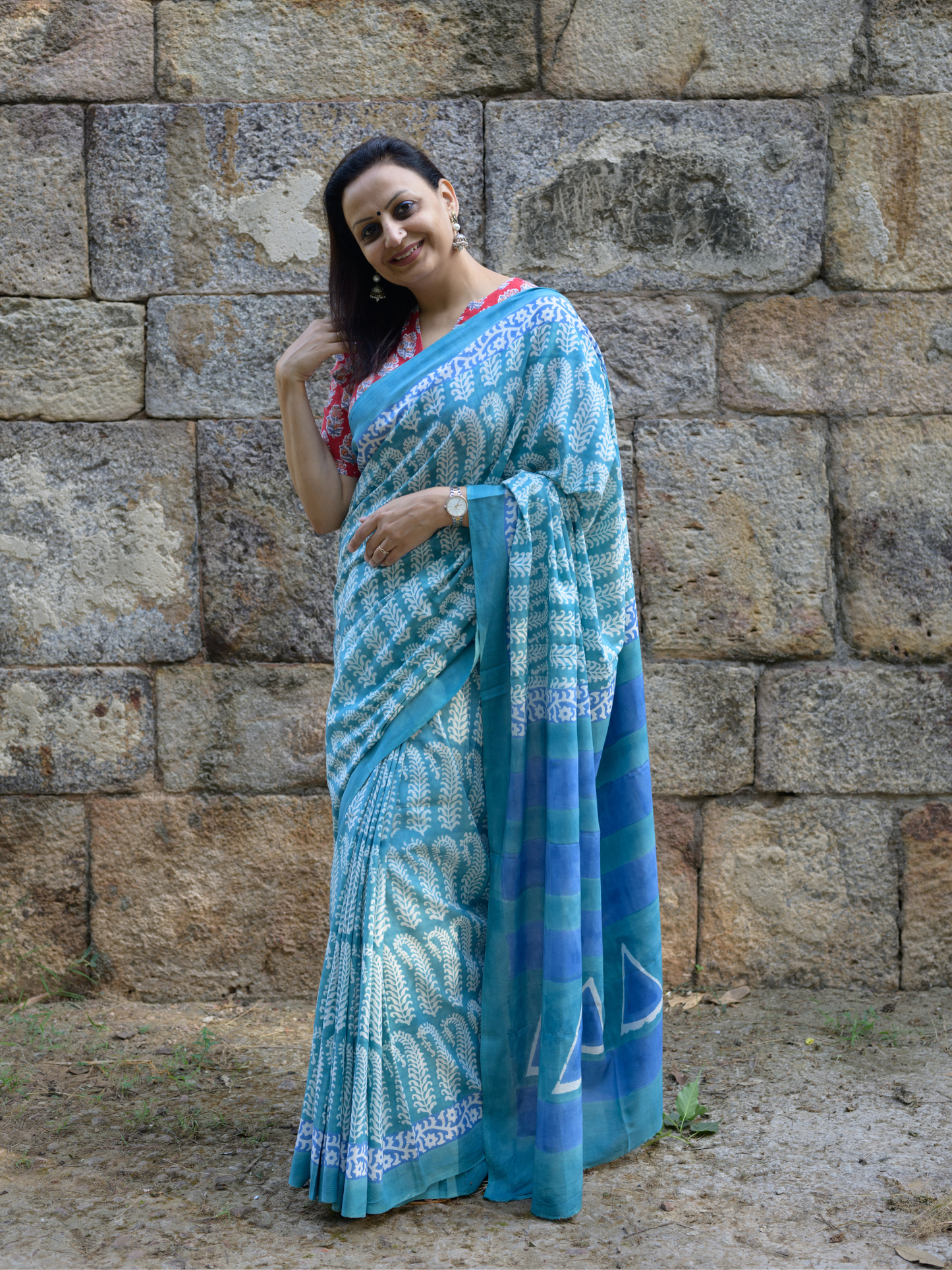 Indigo Bagh Cotton Saree