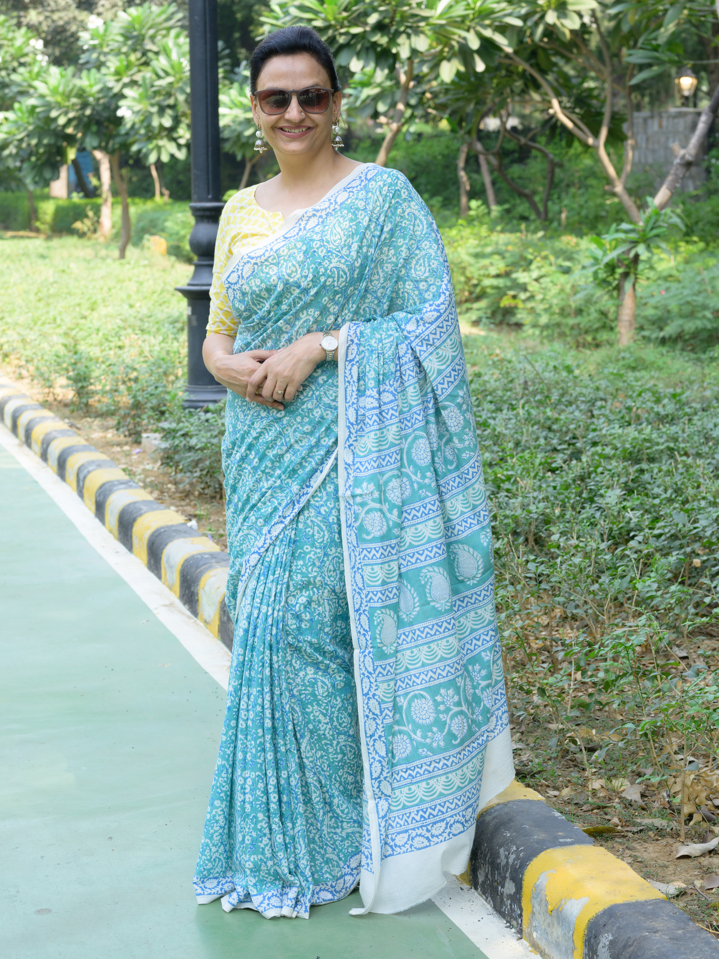 Indigo Bagh Cotton Saree